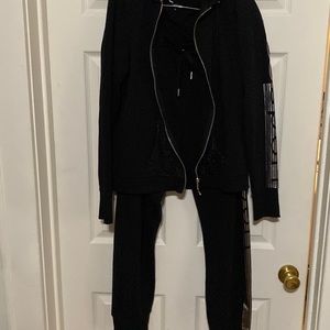 Bebe black and silver jogging suit